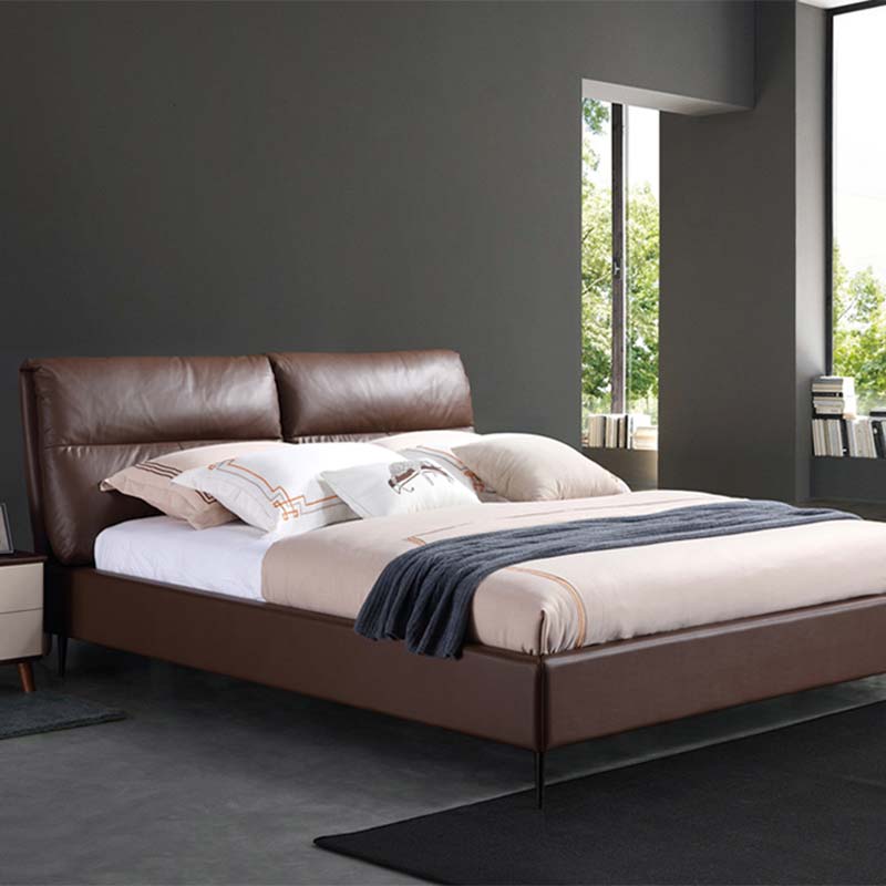 Tempat Tidur Lembut Kulit Italia Modern